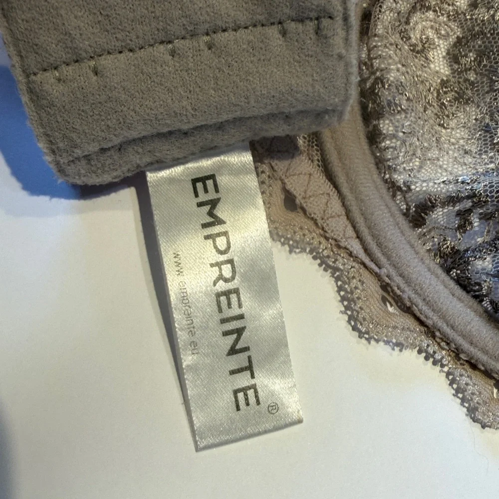 Empreinte 32F Cassiopee 07151 Embroidered French Lace Unlined Bra Rose Savauge - Picture 15 of 16